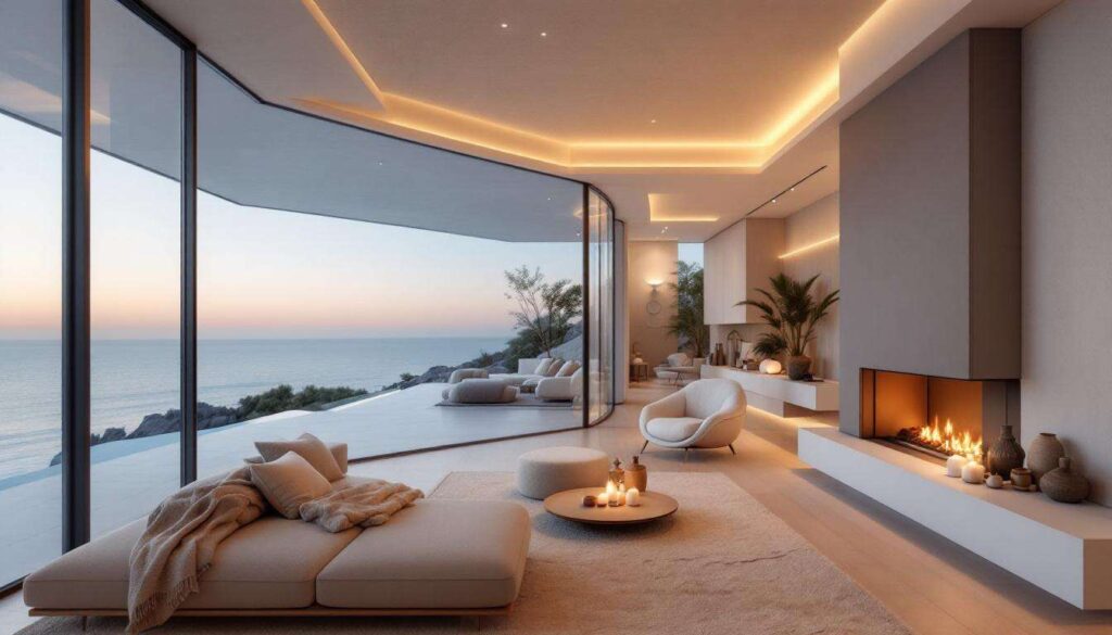 Minimalismo caldo e tonalità sabbia per una villa al mare, da vivere anche d’inverno